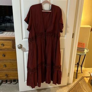 Torrid Ruffle and Lace Duster Plus Size 4 or 4XL